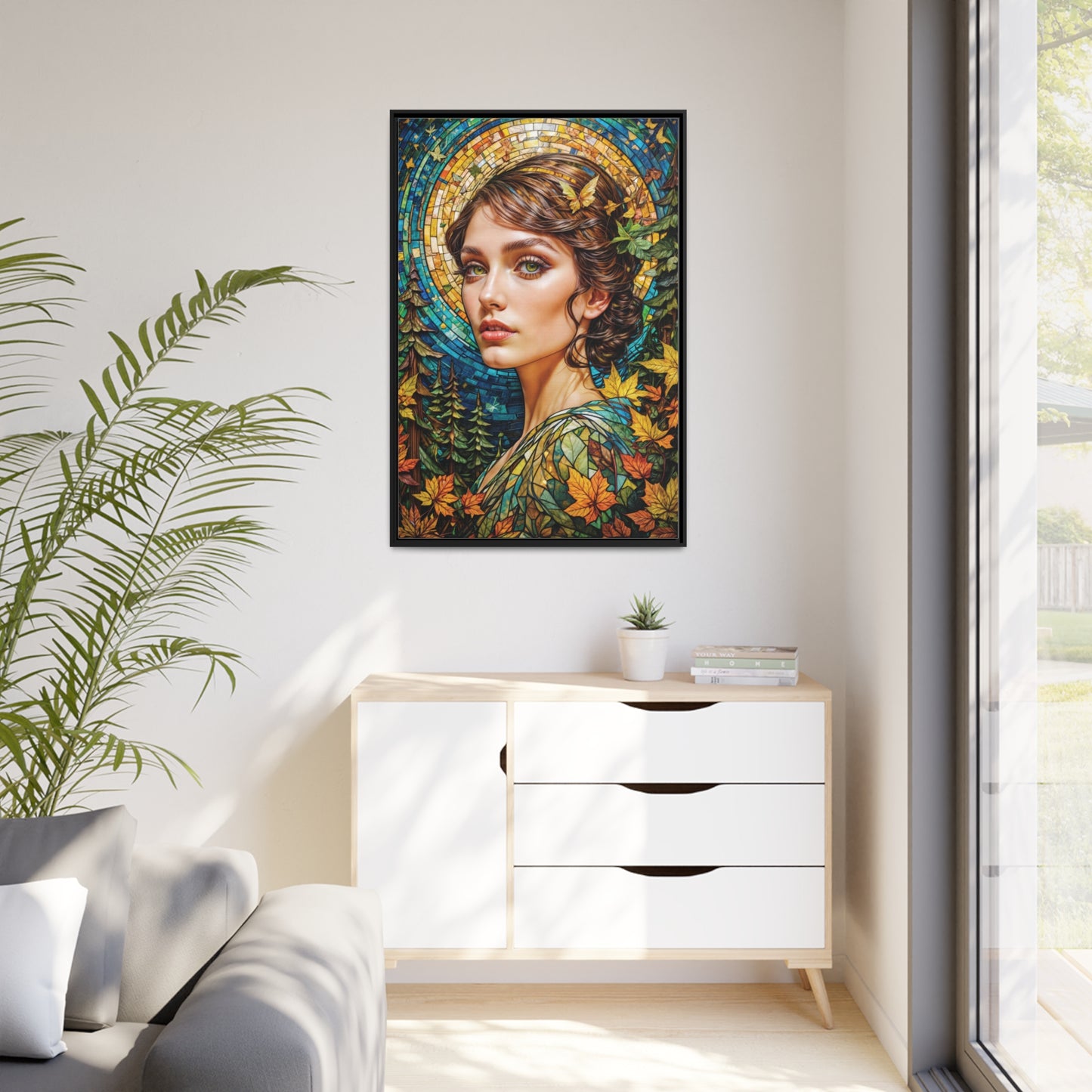 Autumn Radiance Wall Art Canvas, Home Decor, Wall Decor, Wall Art, Nature Inspired, Autumn Decor, Mosaic Art, Portrait Art