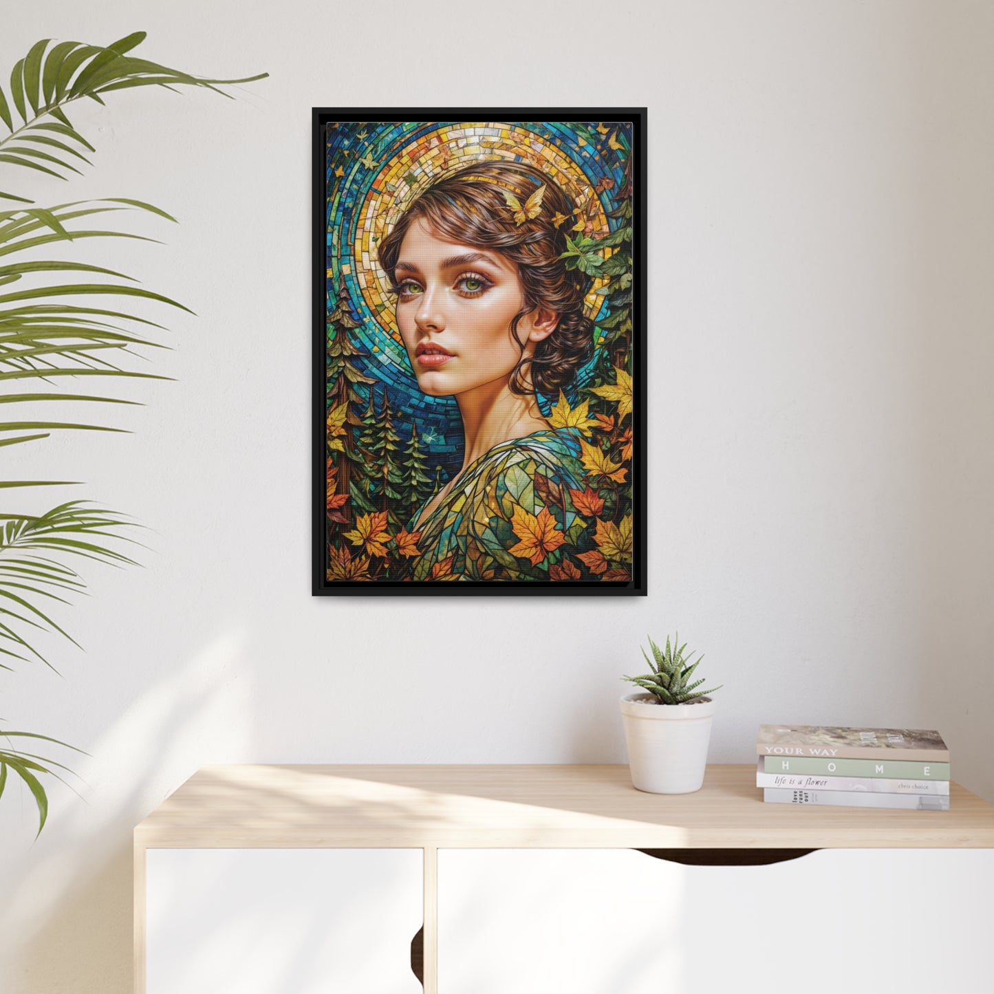 Autumn Radiance Wall Art Canvas, Home Decor, Wall Decor, Wall Art, Nature Inspired, Autumn Decor, Mosaic Art, Portrait Art
