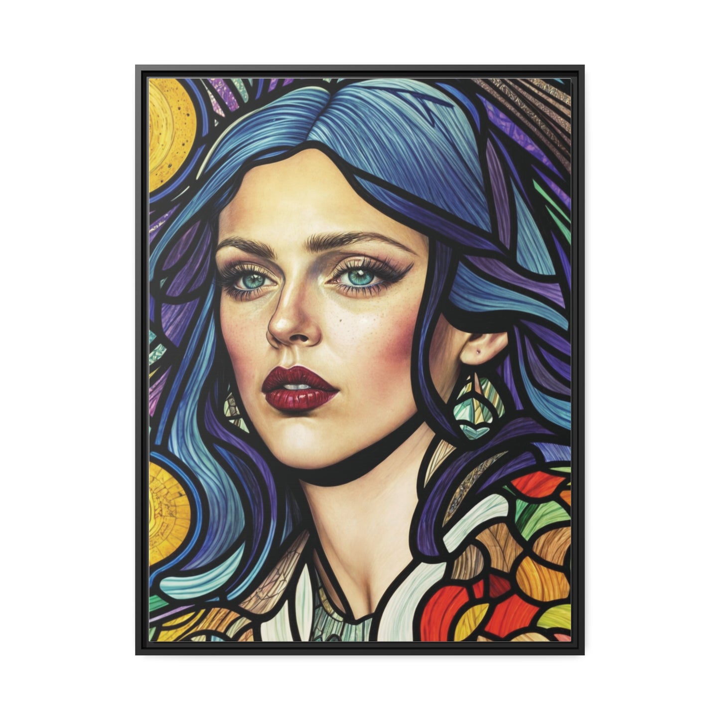 Mystique Mosaic Wall Art Canvas, Home Decor, Wall Decor, Wall Art, Nature Inspired, Autumn Decor, Mosaic Art, Portrait Art