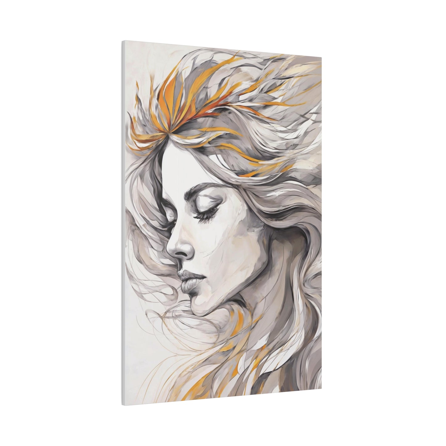 Windswept Reverie Wall Art Canvas, Home Decor, Wall Decor, Wall Art, Abstract Portrait, ModernWallDecor