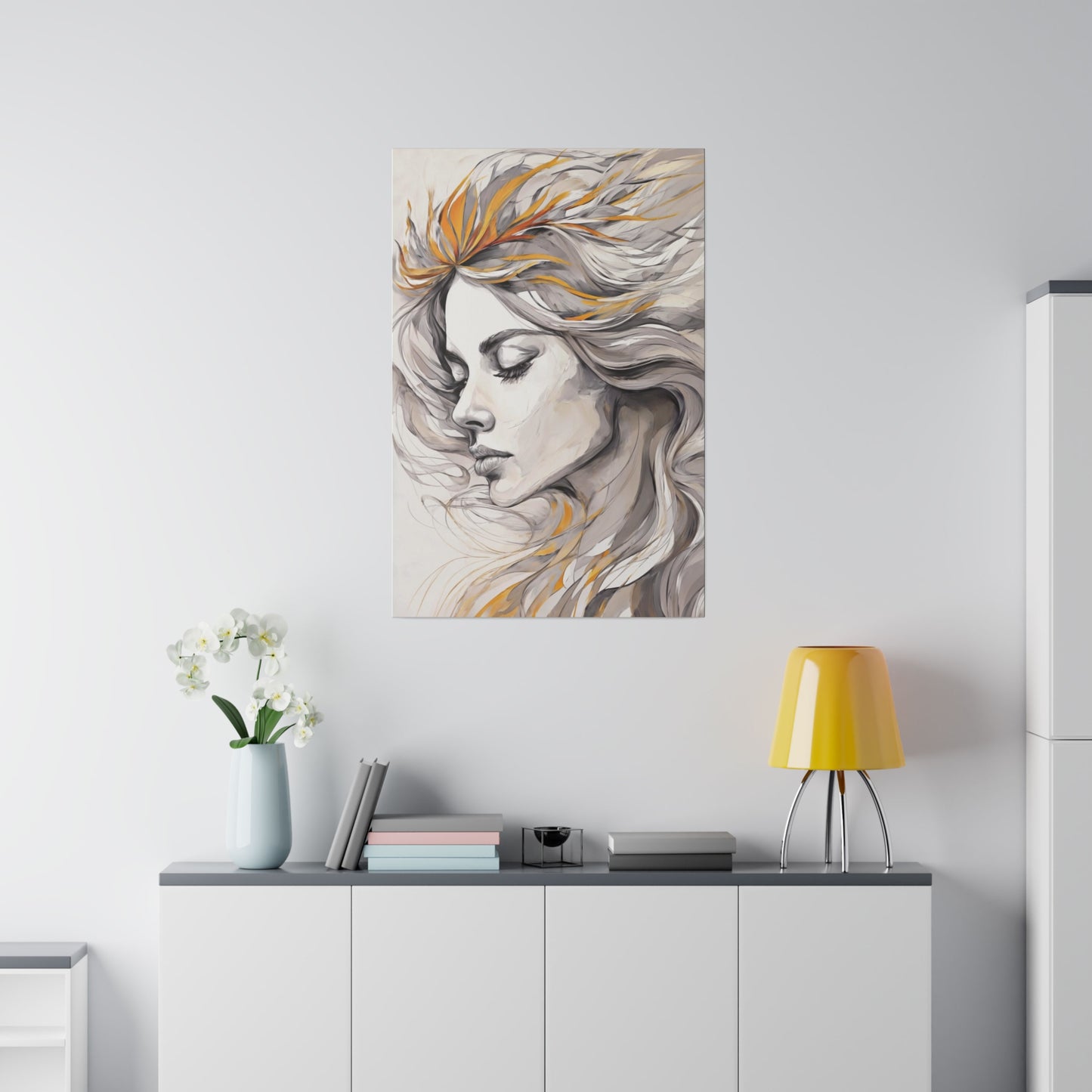 Windswept Reverie Wall Art Canvas, Home Decor, Wall Decor, Wall Art, Abstract Portrait, ModernWallDecor