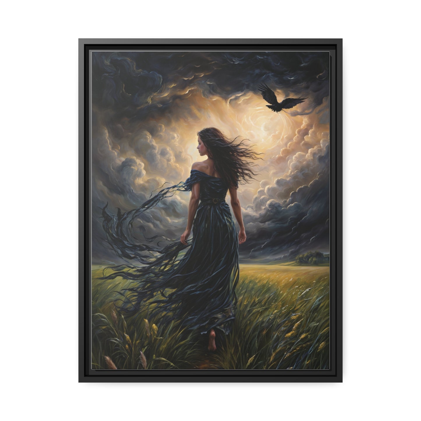 Windswept Beauty Canvas Print - Wall Art for the Eclectic Home Wall Art Canvas | Mystic Wall Hanging | Female Figure Art Print