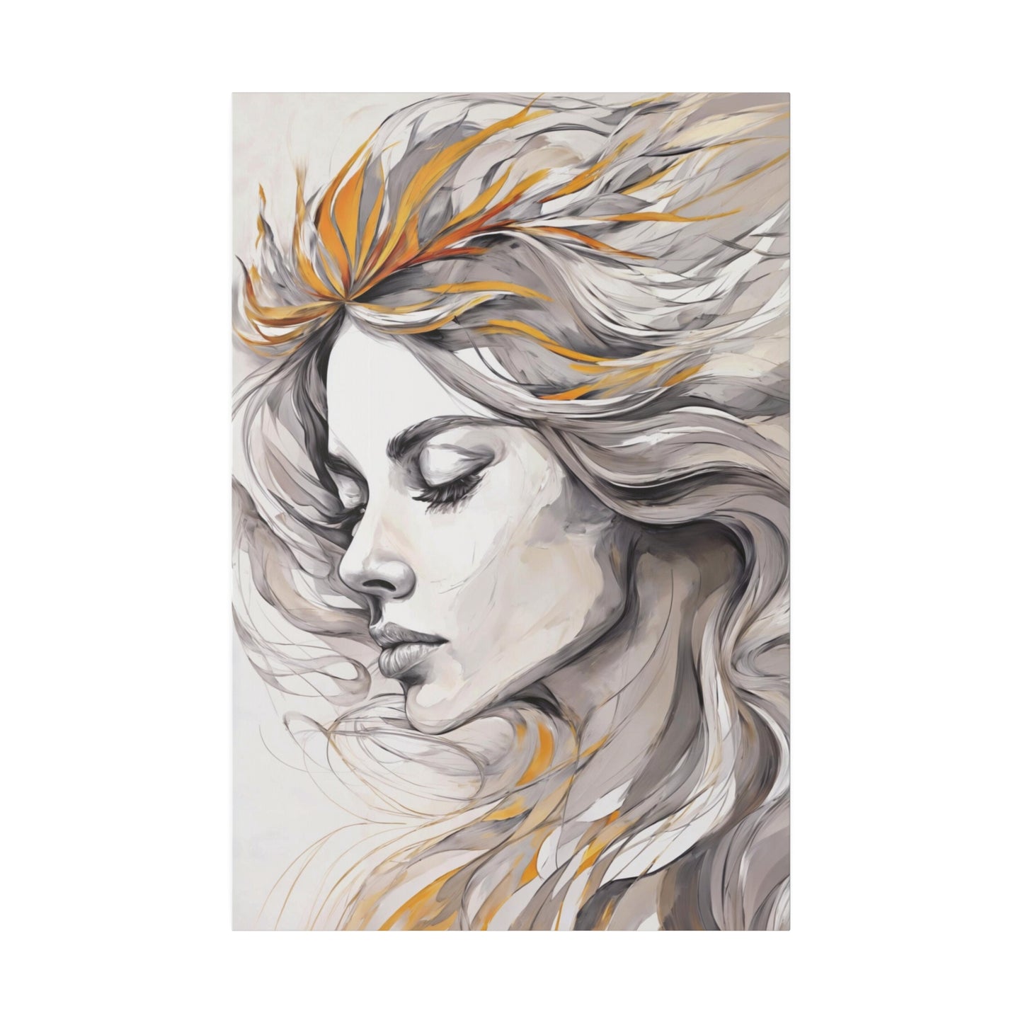 Windswept Reverie Wall Art Canvas, Home Decor, Wall Decor, Wall Art, Abstract Portrait, ModernWallDecor