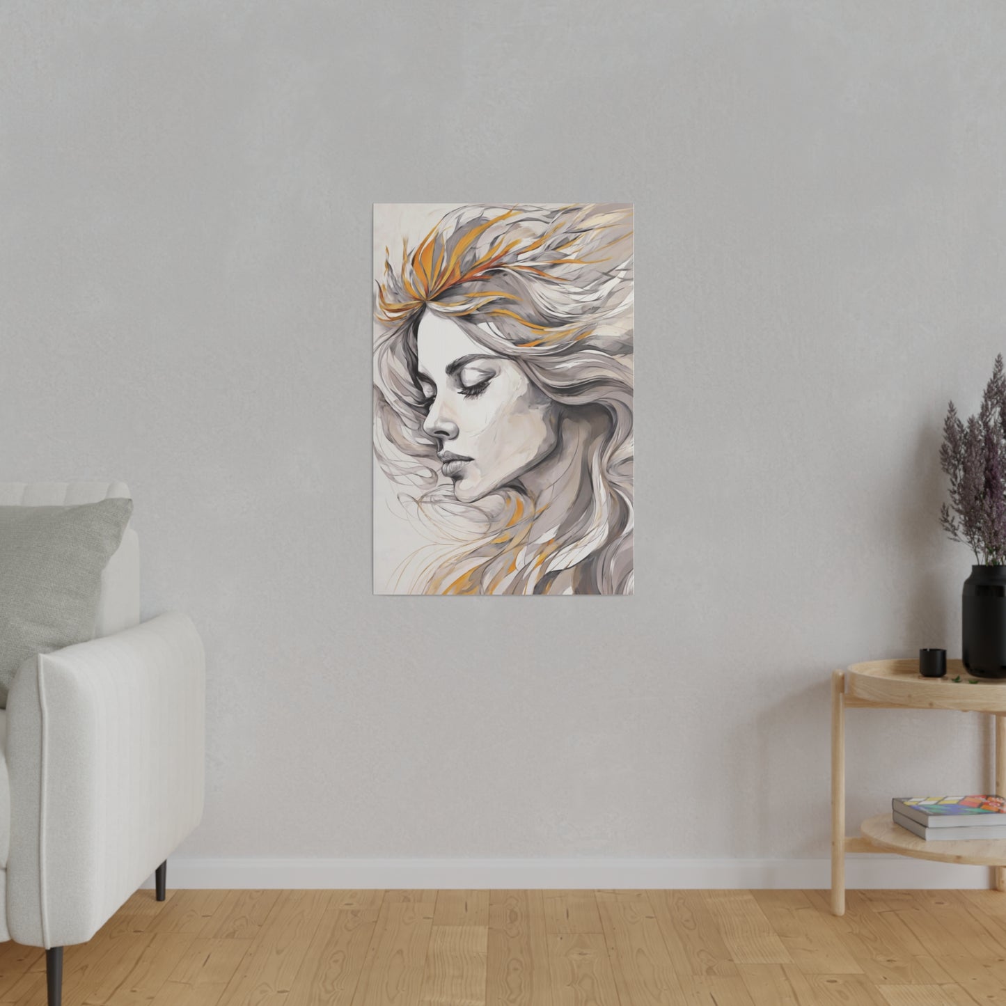 Windswept Reverie Wall Art Canvas, Home Decor, Wall Decor, Wall Art, Abstract Portrait, ModernWallDecor