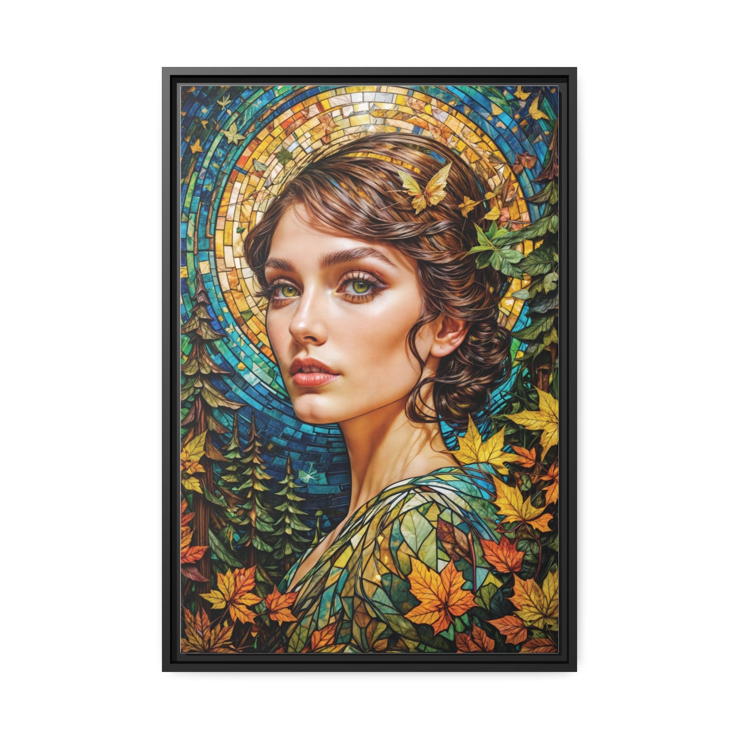 Autumn Radiance Wall Art Canvas, Home Decor, Wall Decor, Wall Art, Nature Inspired, Autumn Decor, Mosaic Art, Portrait Art