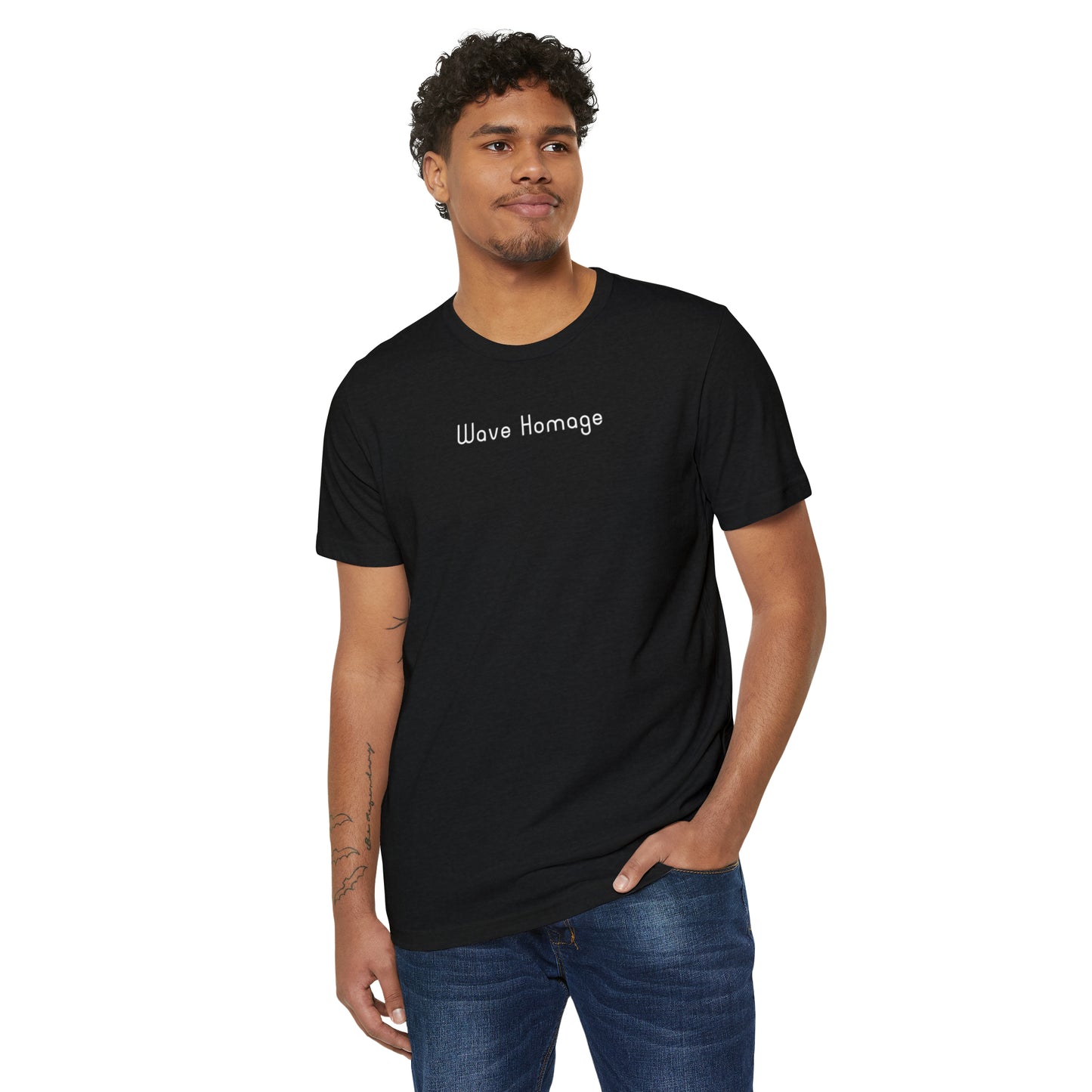 Wave Homage - Unisex Recycled Organic T-Shirt with Ocean Wave Design