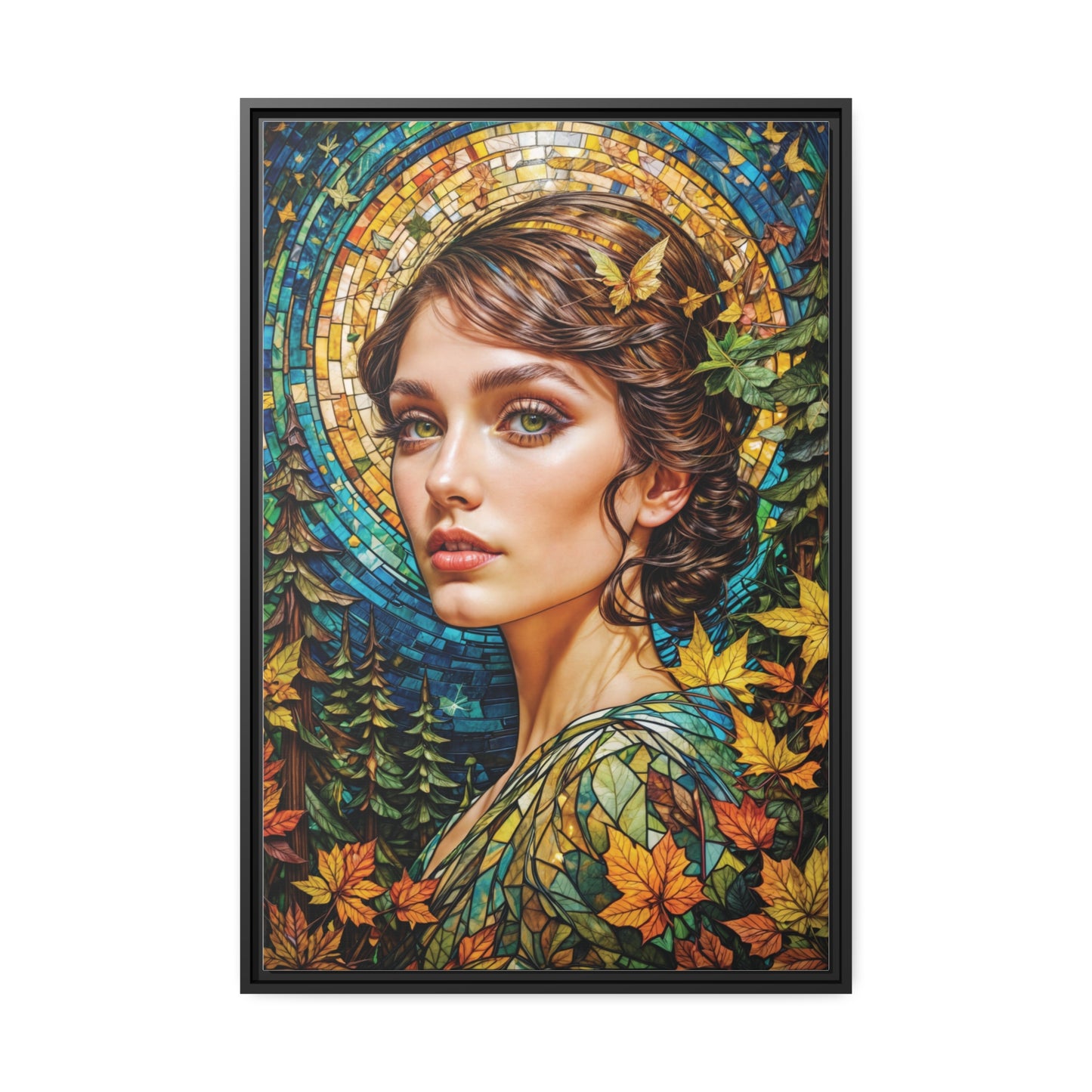 Autumn Radiance Wall Art Canvas, Home Decor, Wall Decor, Wall Art, Nature Inspired, Autumn Decor, Mosaic Art, Portrait Art
