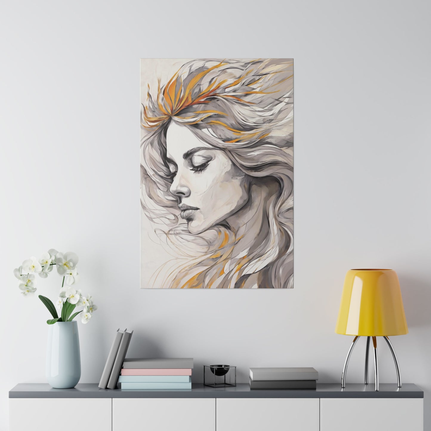 Windswept Reverie Wall Art Canvas, Home Decor, Wall Decor, Wall Art, Abstract Portrait, ModernWallDecor