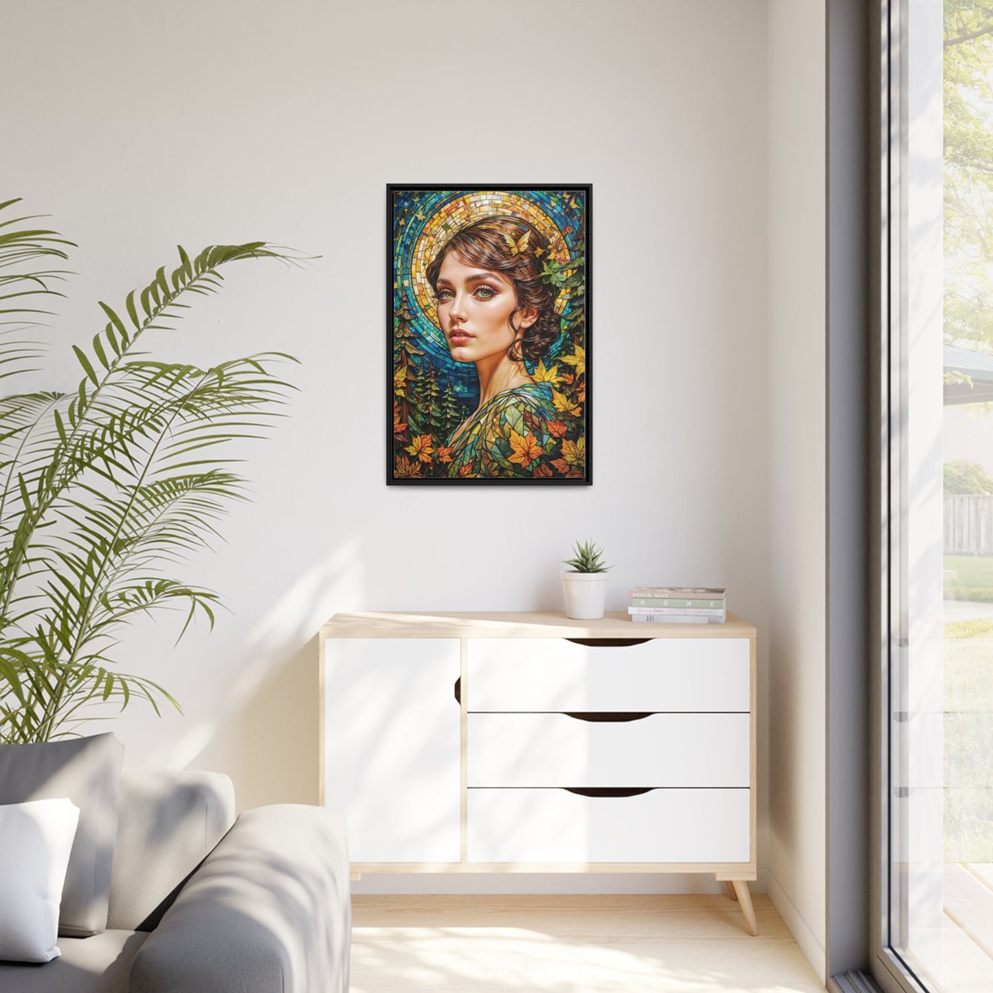 Autumn Radiance Wall Art Canvas, Home Decor, Wall Decor, Wall Art, Nature Inspired, Autumn Decor, Mosaic Art, Portrait Art