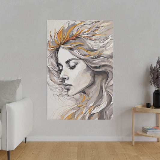 Windswept Reverie Wall Art Canvas, Home Decor, Wall Decor, Wall Art, Abstract Portrait, ModernWallDecor