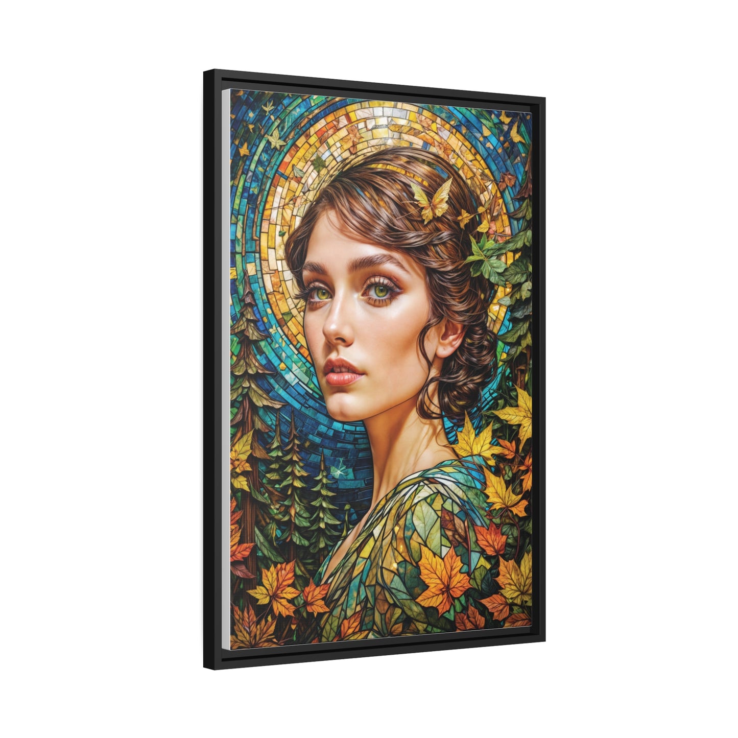 Autumn Radiance Wall Art Canvas, Home Decor, Wall Decor, Wall Art, Nature Inspired, Autumn Decor, Mosaic Art, Portrait Art