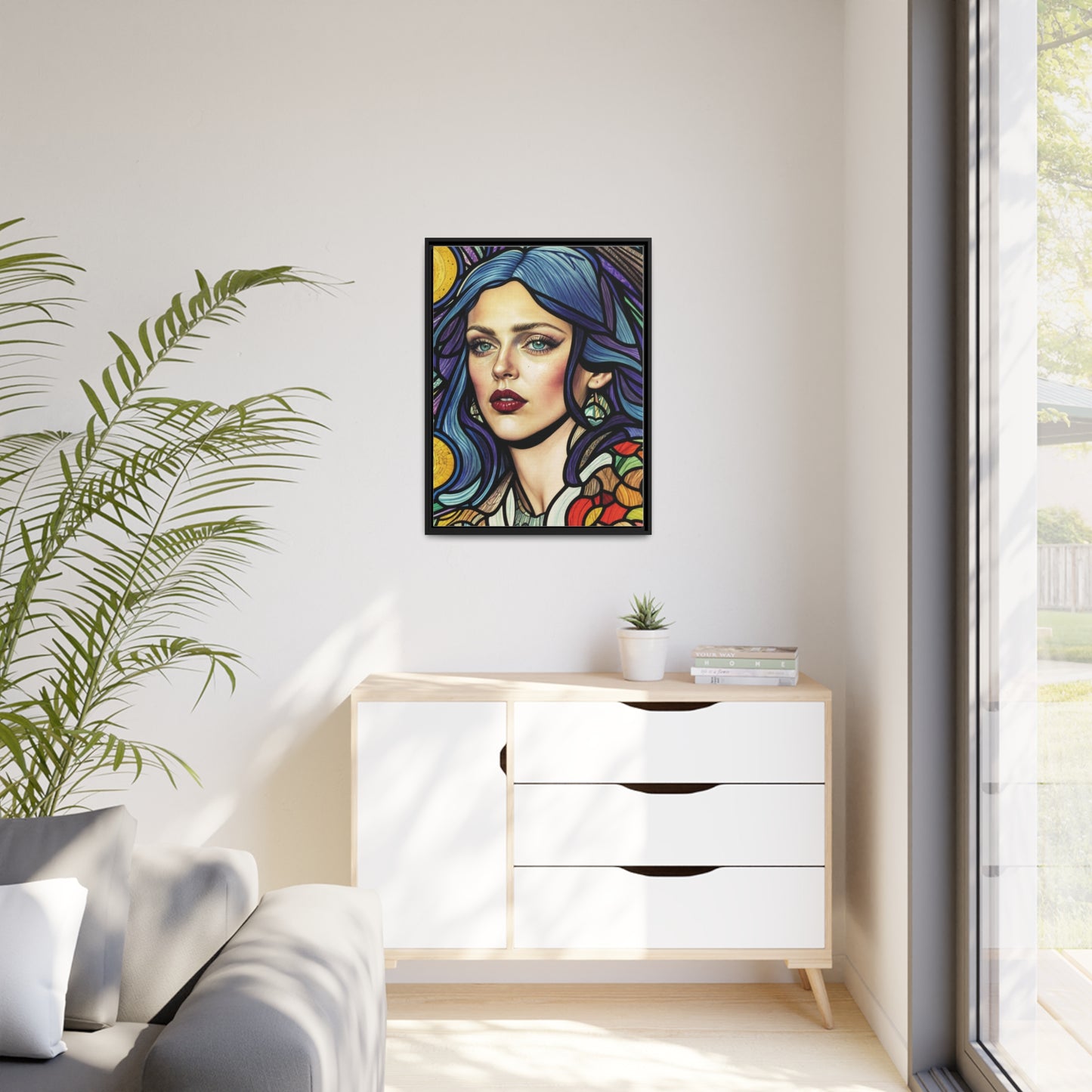 Mystique Mosaic Wall Art Canvas, Home Decor, Wall Decor, Wall Art, Nature Inspired, Autumn Decor, Mosaic Art, Portrait Art