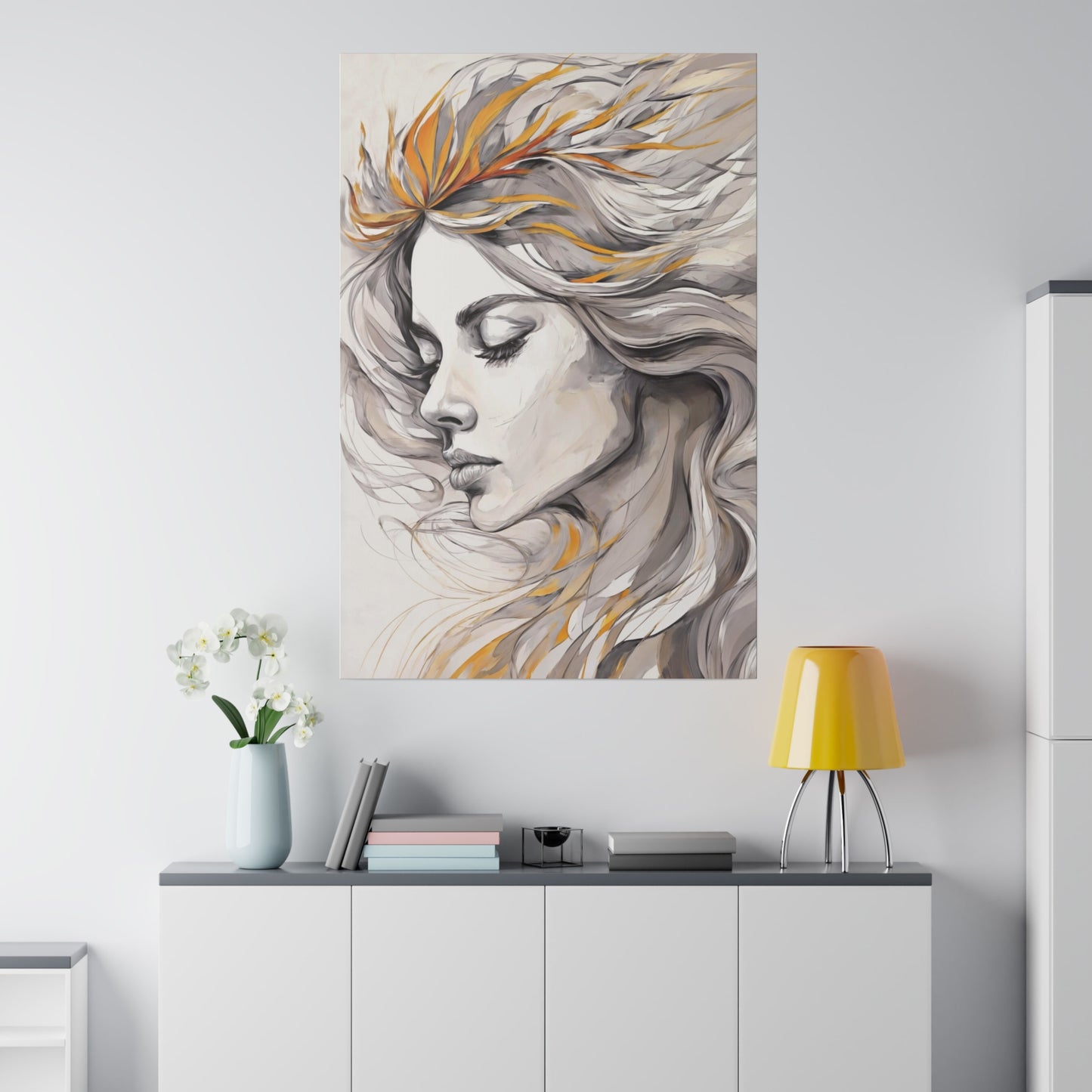 Windswept Reverie Wall Art Canvas, Home Decor, Wall Decor, Wall Art, Abstract Portrait, ModernWallDecor