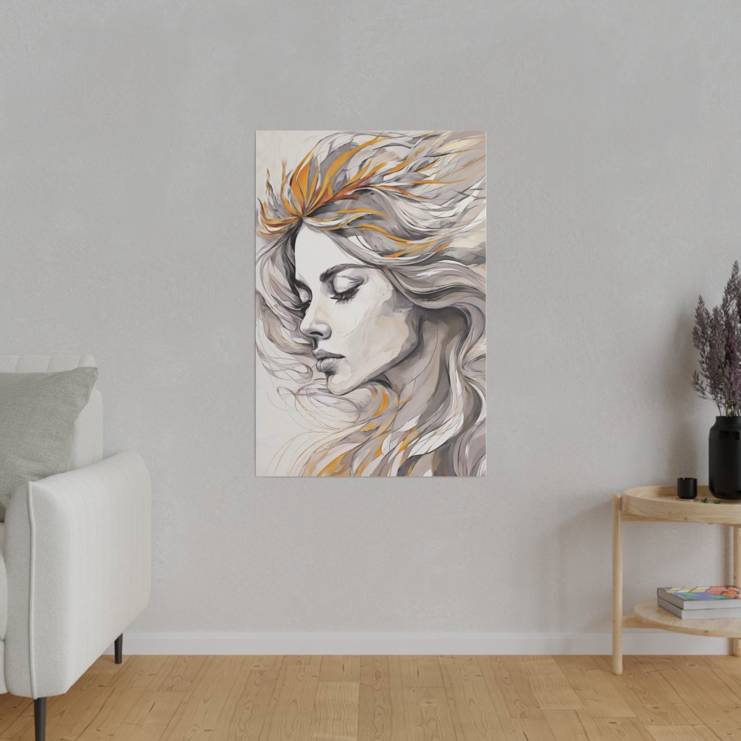 Windswept Reverie Wall Art Canvas, Home Decor, Wall Decor, Wall Art, Abstract Portrait, ModernWallDecor