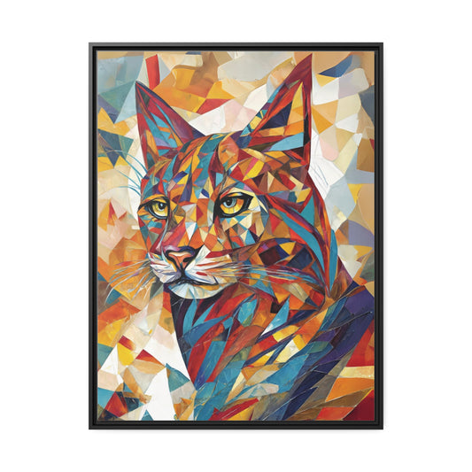 Vibrant Geometric Cat Canvas Print, Wall Art Canvas, Home Decor, Wall Decor, Wall Art, Abstract Art, Vibrant Colors, Cat artwork