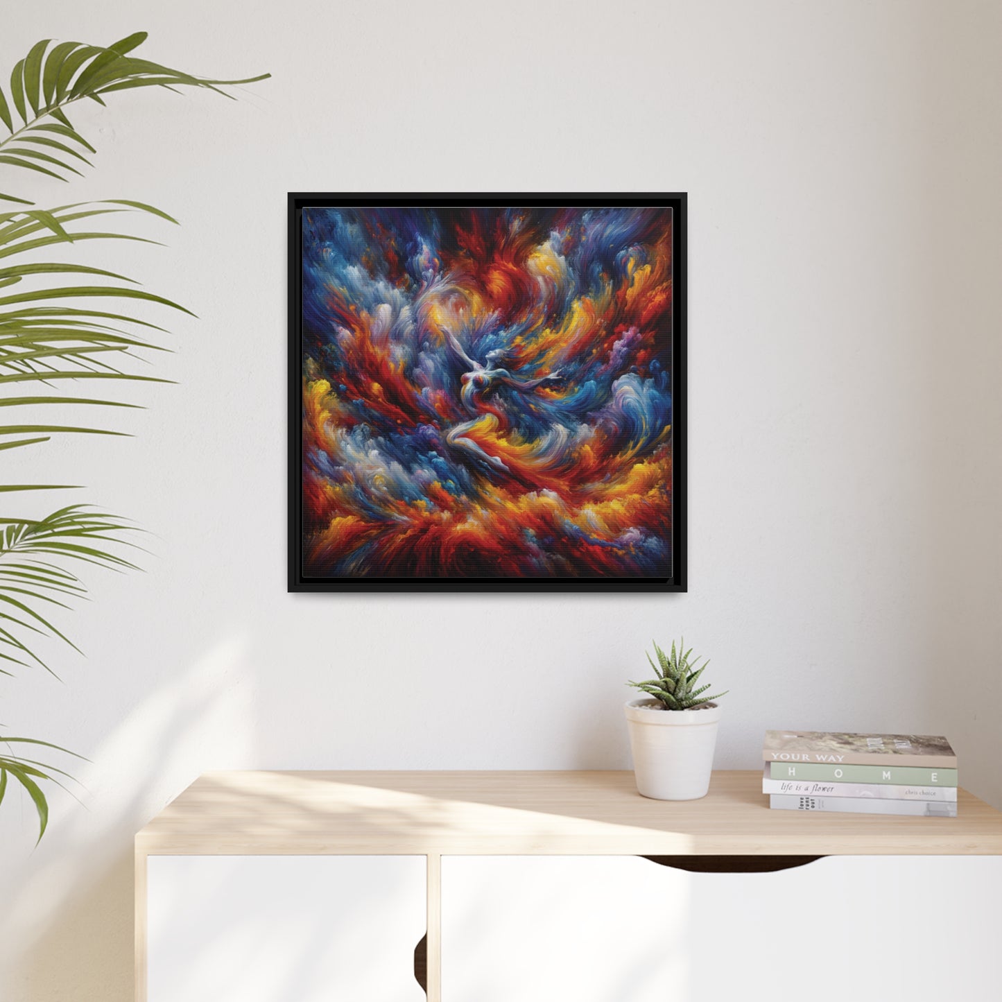 Celestial Siren Wall Art Canvas | Abstract Figure Art | Celestial Woman Painting | Swirling Vortex Decor