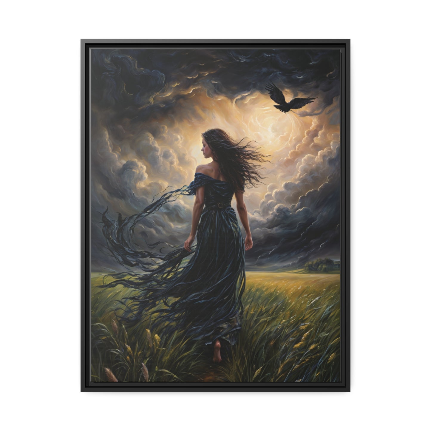 Windswept Beauty Canvas Print - Wall Art for the Eclectic Home Wall Art Canvas | Mystic Wall Hanging | Female Figure Art Print