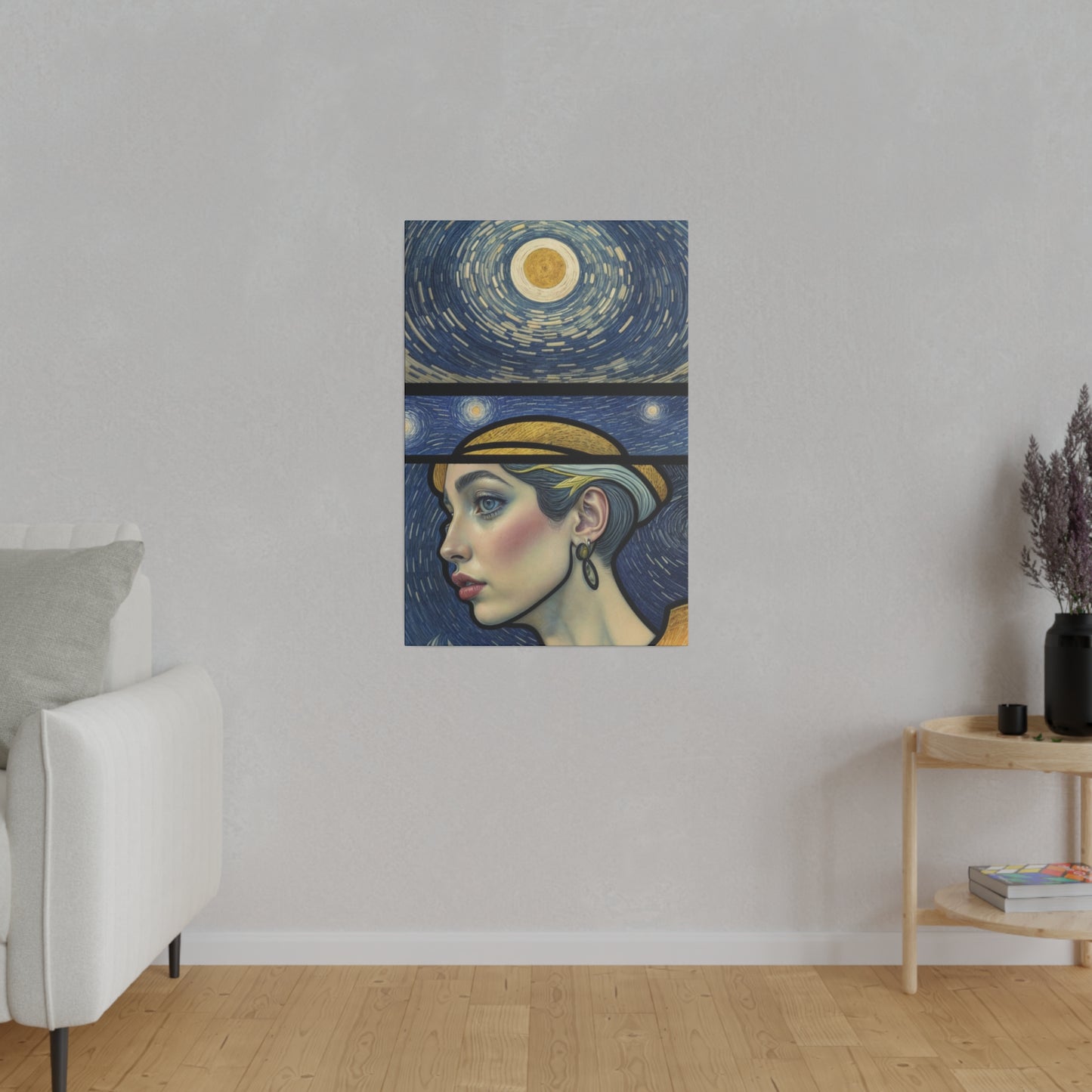 Starry Night Reverie Wall Art Canvas, Home Decor, Wall Decor, Wall Art, Fine Art Print, Surreal Art, Cosmic Scenery, Starry Night Inspired