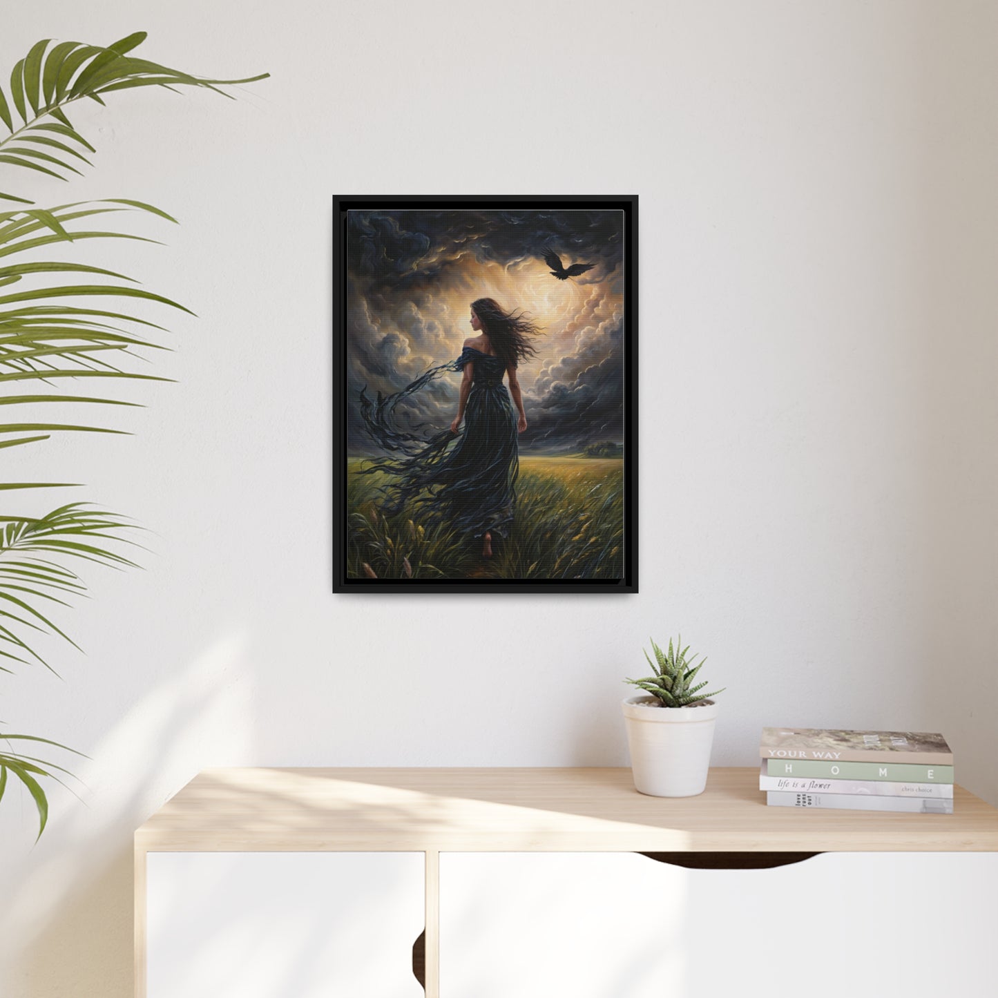 Windswept Beauty Canvas Print - Wall Art for the Eclectic Home Wall Art Canvas | Mystic Wall Hanging | Female Figure Art Print