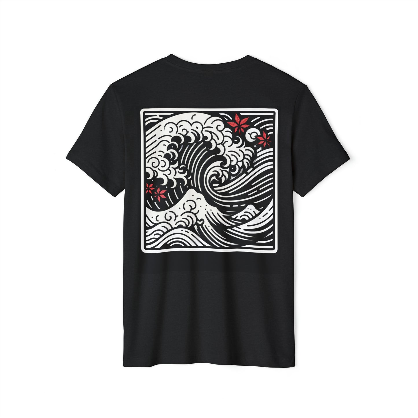 Wave Homage - Unisex Recycled Organic T-Shirt with Ocean Wave Design