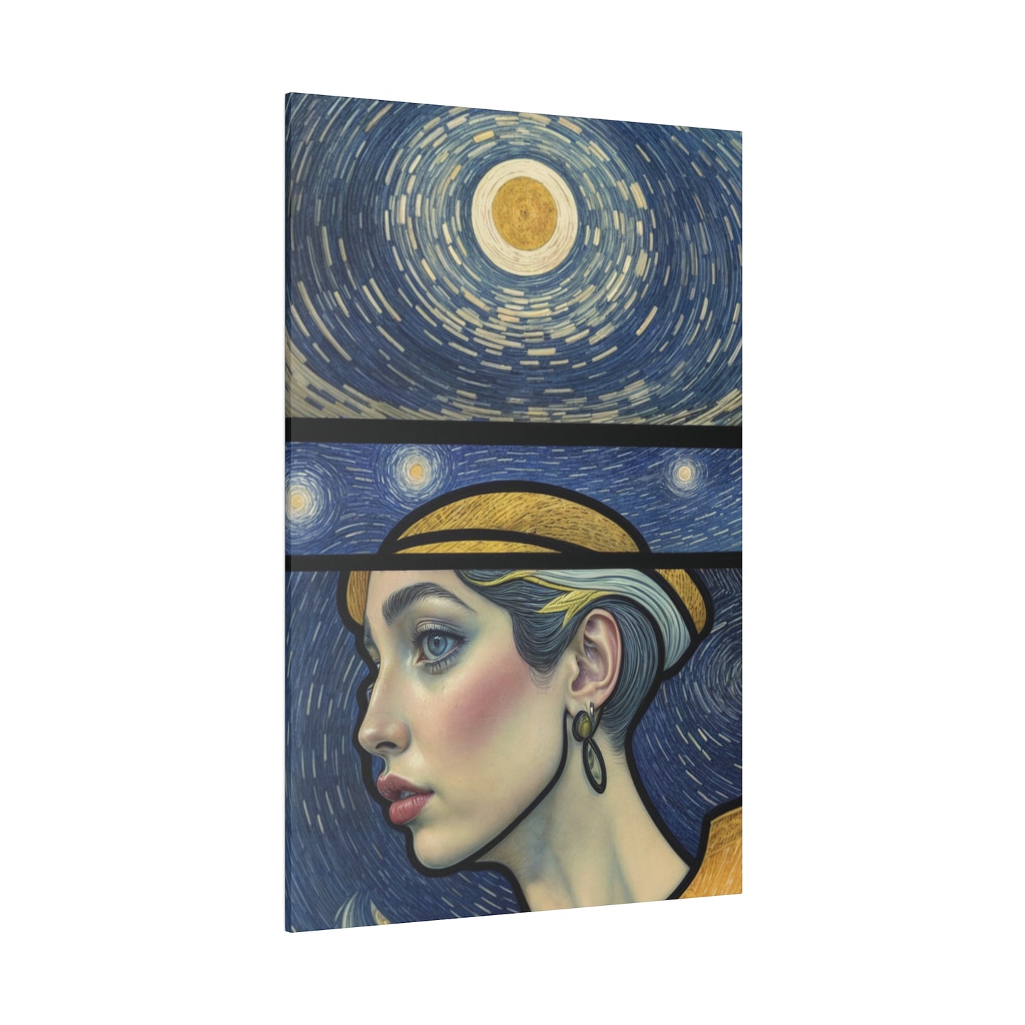 Starry Night Reverie Wall Art Canvas, Home Decor, Wall Decor, Wall Art, Fine Art Print, Surreal Art, Cosmic Scenery, Starry Night Inspired