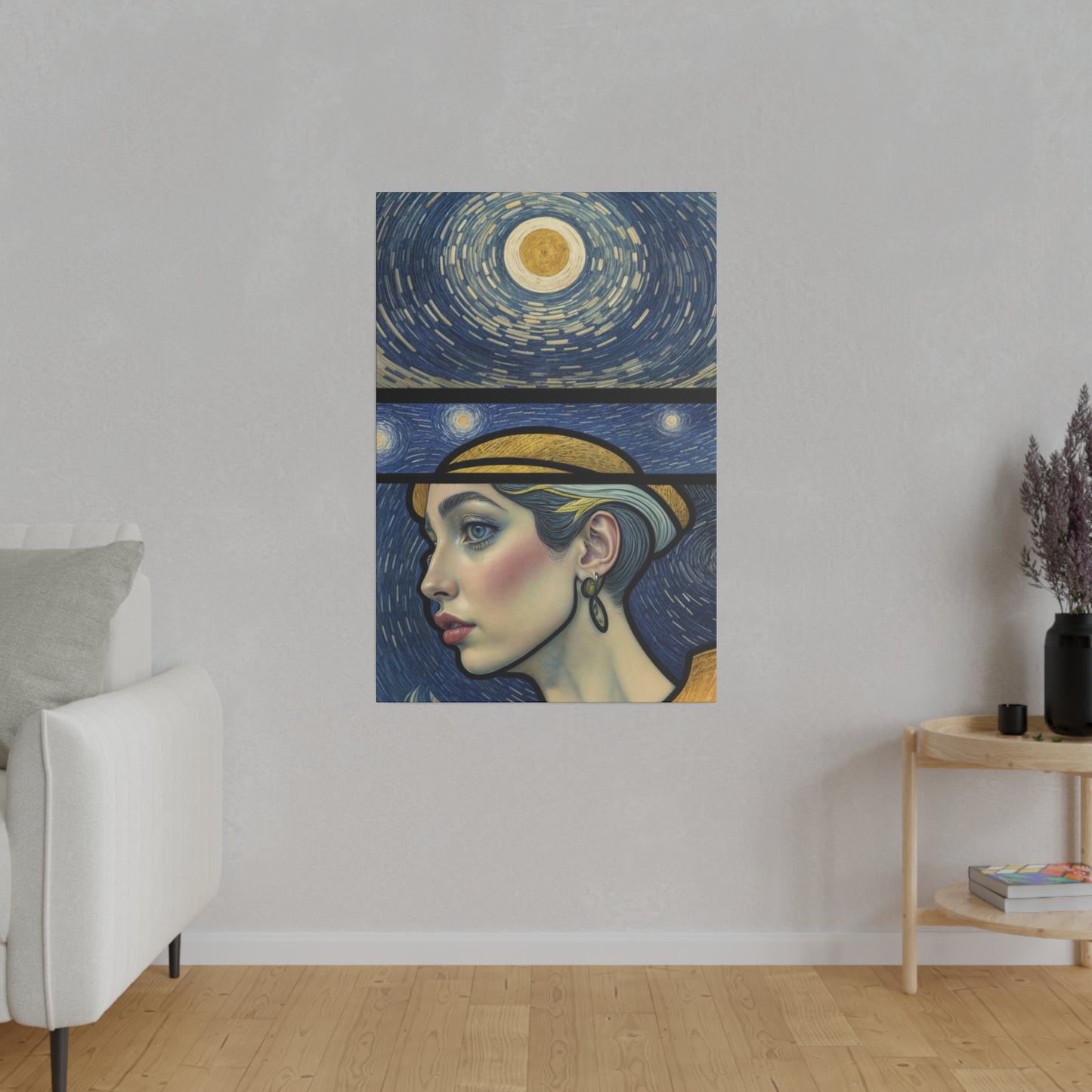 Starry Night Reverie Wall Art Canvas, Home Decor, Wall Decor, Wall Art, Fine Art Print, Surreal Art, Cosmic Scenery, Starry Night Inspired