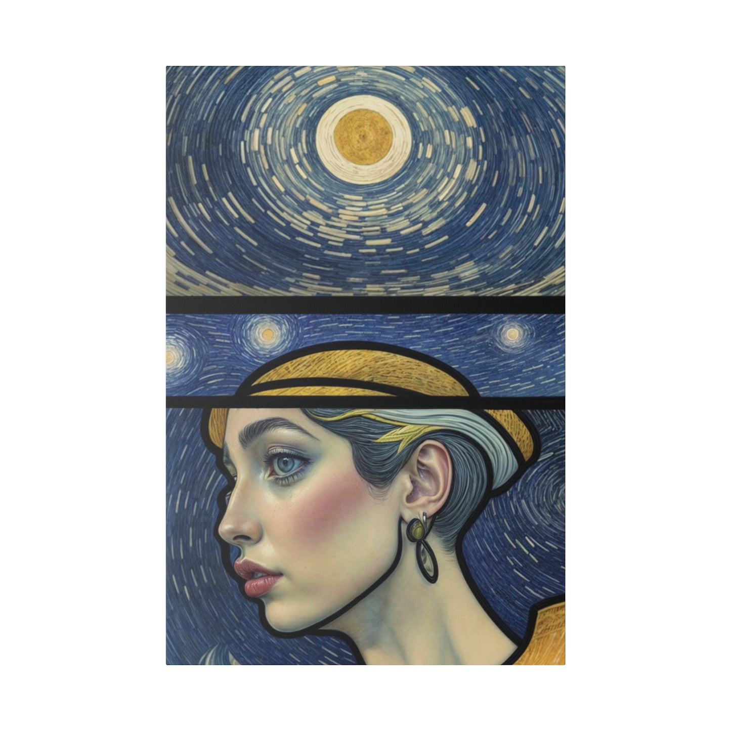 Starry Night Reverie Wall Art Canvas, Home Decor, Wall Decor, Wall Art, Fine Art Print, Surreal Art, Cosmic Scenery, Starry Night Inspired