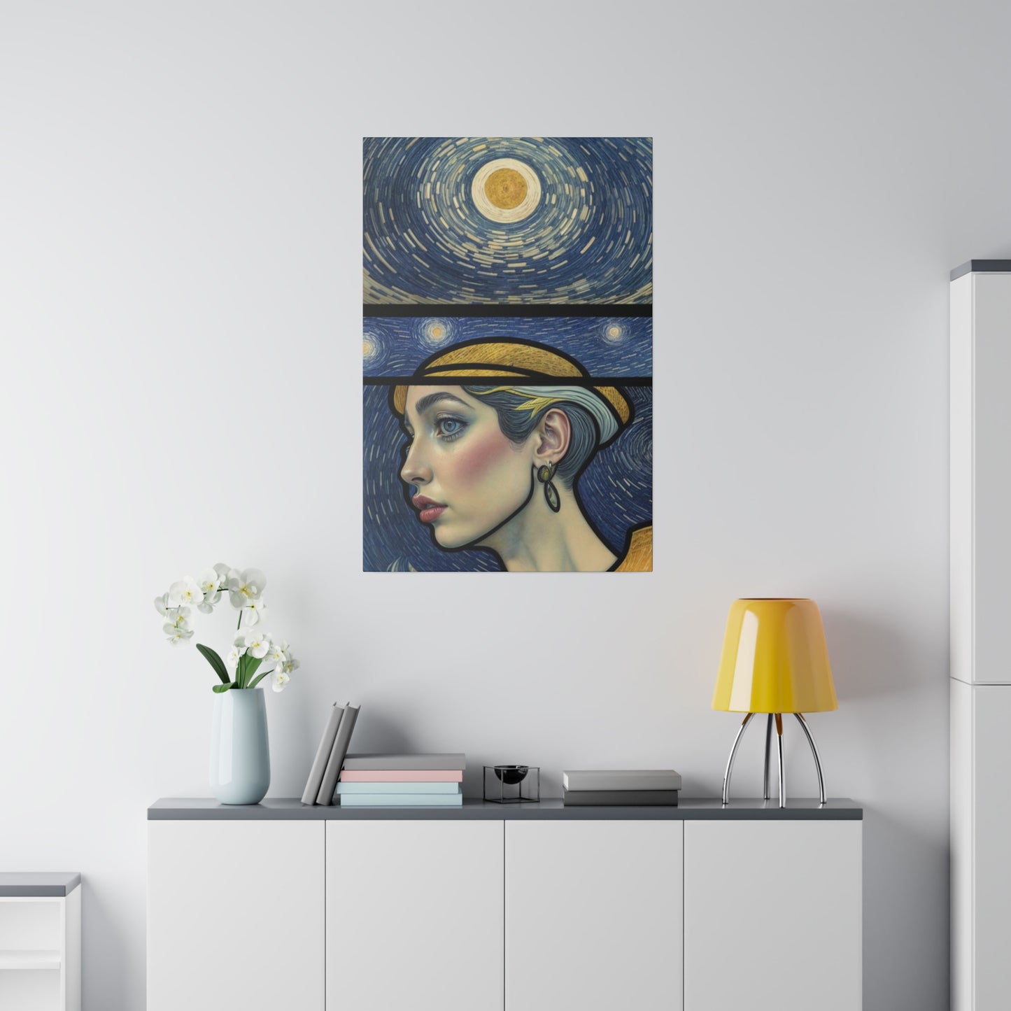 Starry Night Reverie Wall Art Canvas, Home Decor, Wall Decor, Wall Art, Fine Art Print, Surreal Art, Cosmic Scenery, Starry Night Inspired