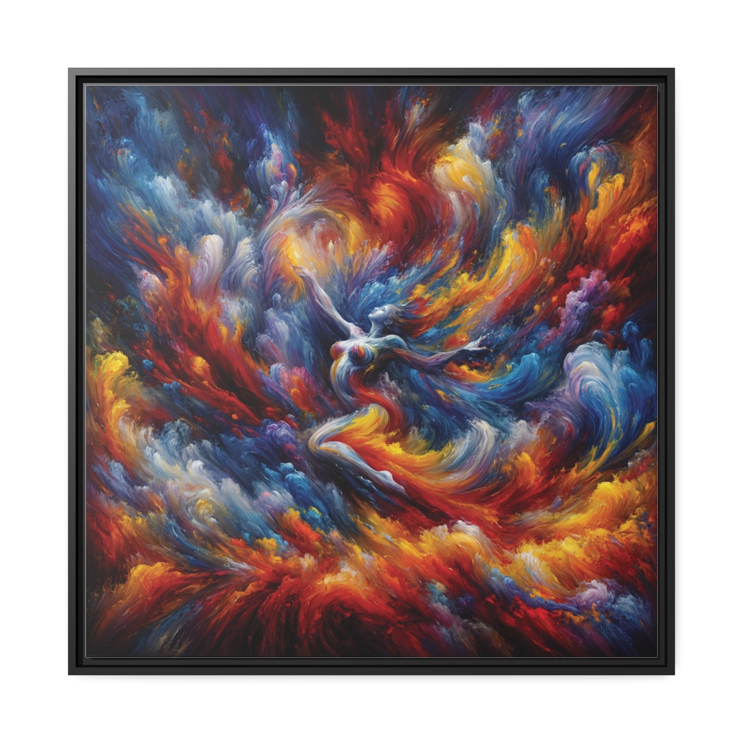 Celestial Siren Wall Art Canvas | Abstract Figure Art | Celestial Woman Painting | Swirling Vortex Decor