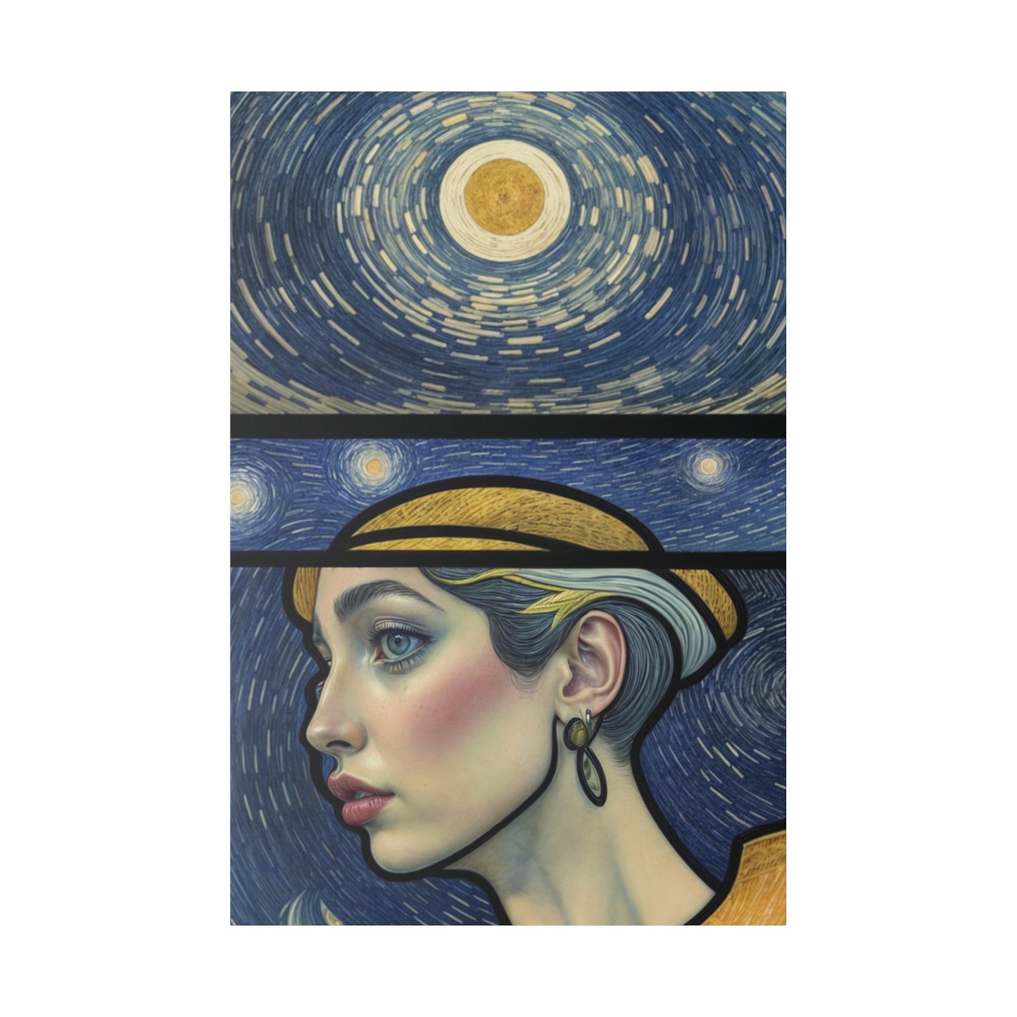 Starry Night Reverie Wall Art Canvas, Home Decor, Wall Decor, Wall Art, Fine Art Print, Surreal Art, Cosmic Scenery, Starry Night Inspired