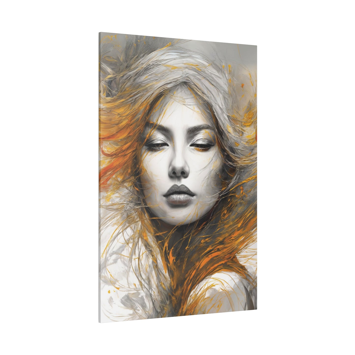 Fiery Whispers Wall Art Canvas, Home Decor, Wall Decor, Wall Art, Abstract Portrait, ModernWallDecor