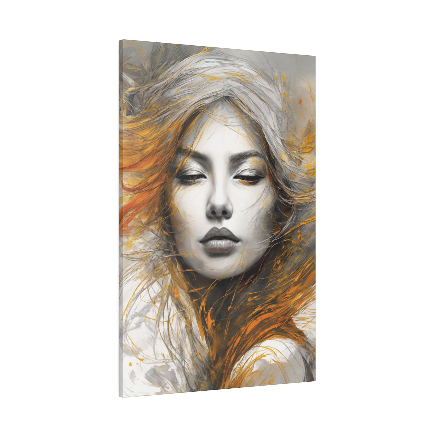 Fiery Whispers Wall Art Canvas, Home Decor, Wall Decor, Wall Art, Abstract Portrait, ModernWallDecor